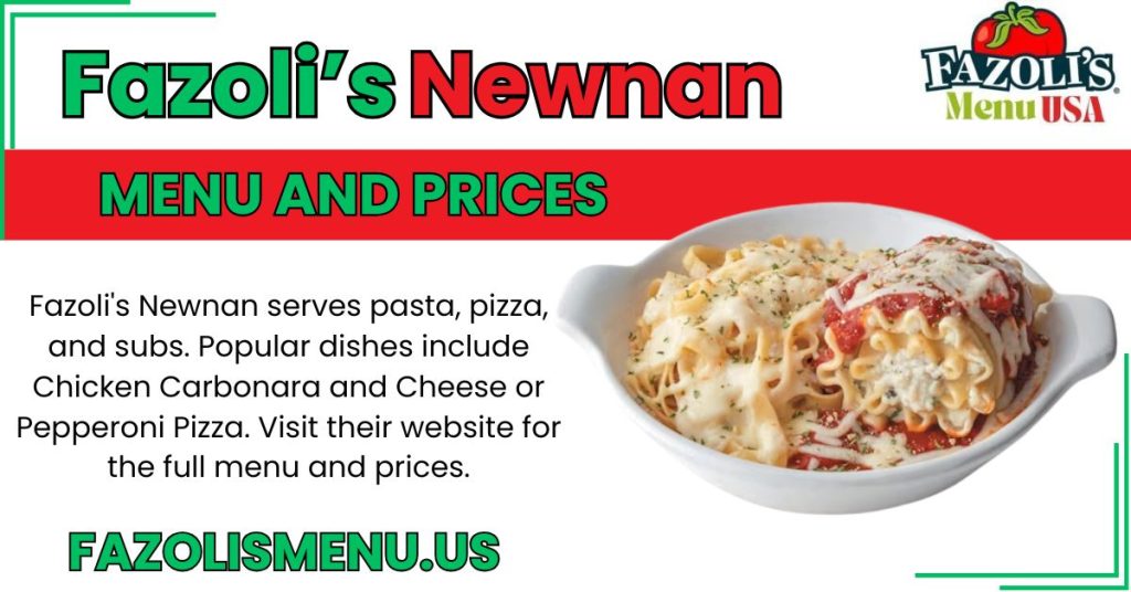 Fazoli's Lunch Menu (up-to-date) Prices USA 2025